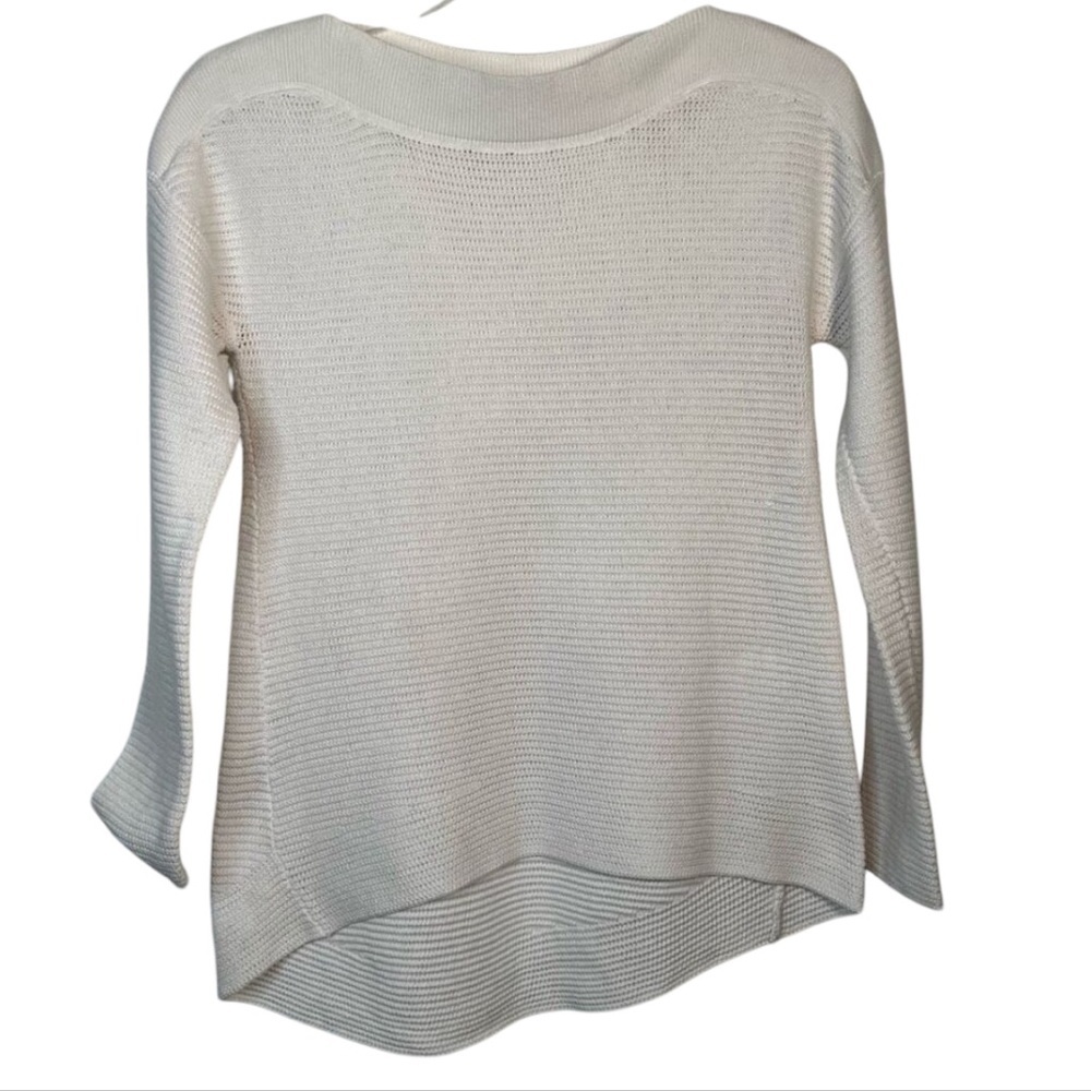 Kinross Sz M White Sweater Cotton Pullover
